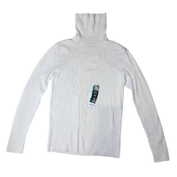 George Sweaters - George‎ Wheat Heather Ribbed Turtleneck Long Sleeve Sweater Top Sz XL NWT